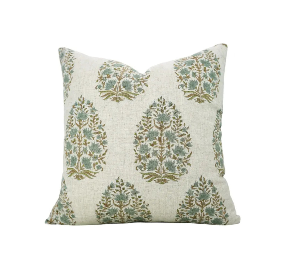 Decorative Hand Made Block Print Viscose Linen Pillow Cover - Kumud