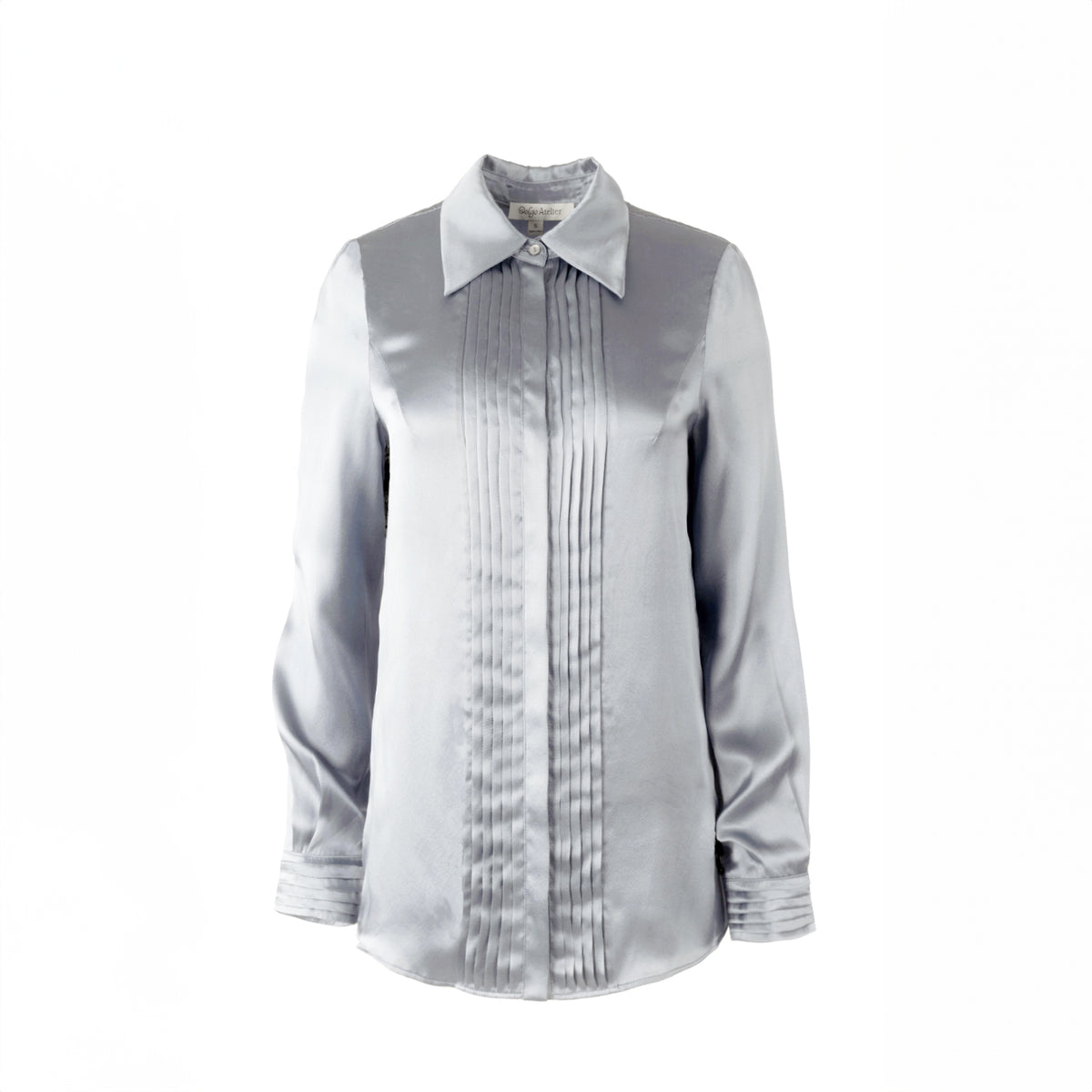 Solgo Pleated Silk Charmeuse Shirt
