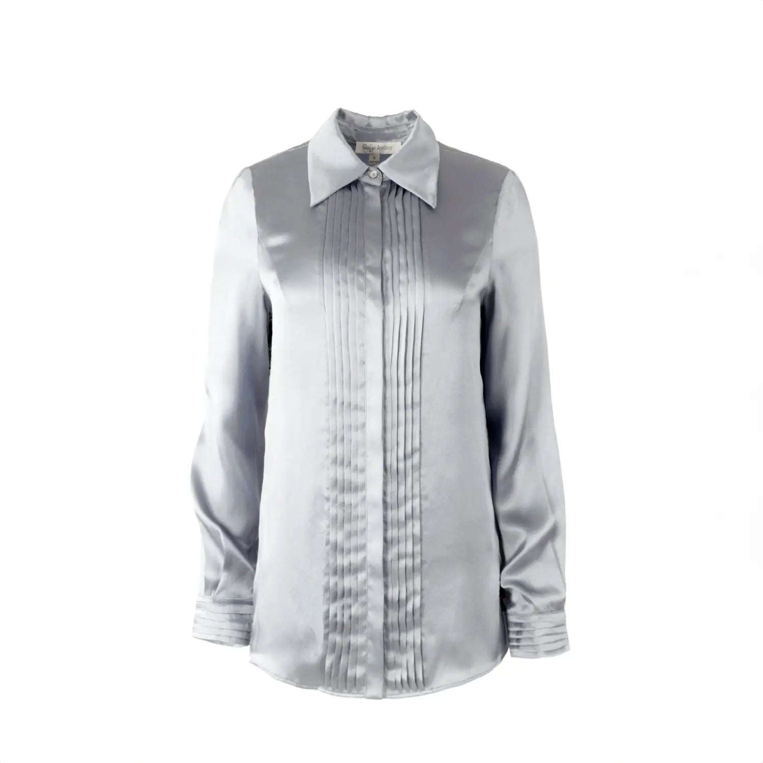 Solgo Pleated Silk Charmeuse Shirt