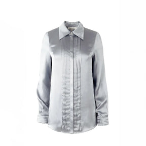 Solgo Pleated Silk Charmeuse Shirt