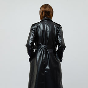 RAVEN LEATHER TRENCH COAT