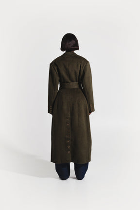 IMAN Wool Long jacket in OLIVE