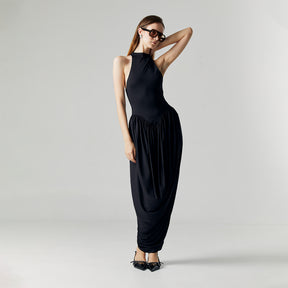 CELINE DRAPED MAXI DRESS