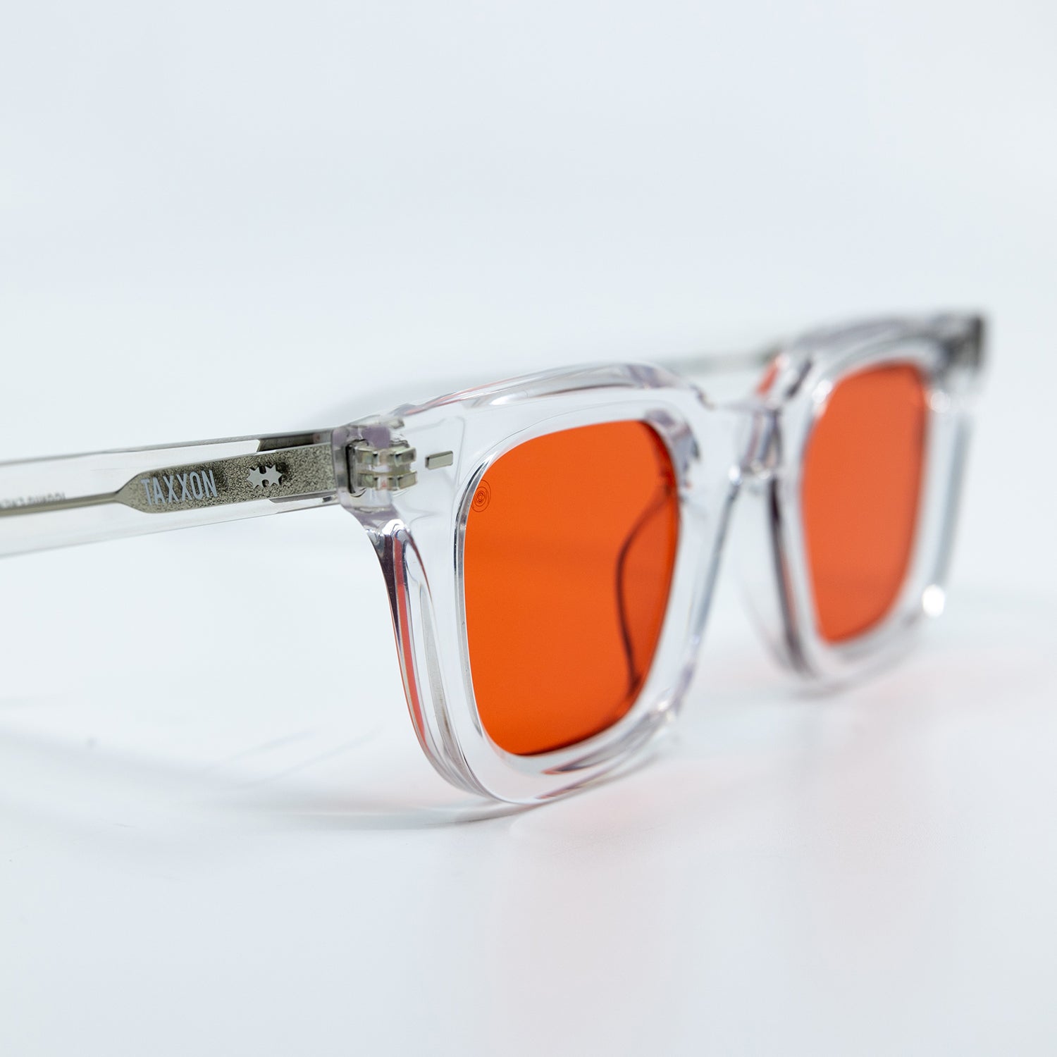 Zid Sunglasses with Clear Frame & Red Lens