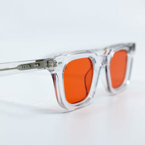 Zid Sunglasses with Clear Frame & Red Lens