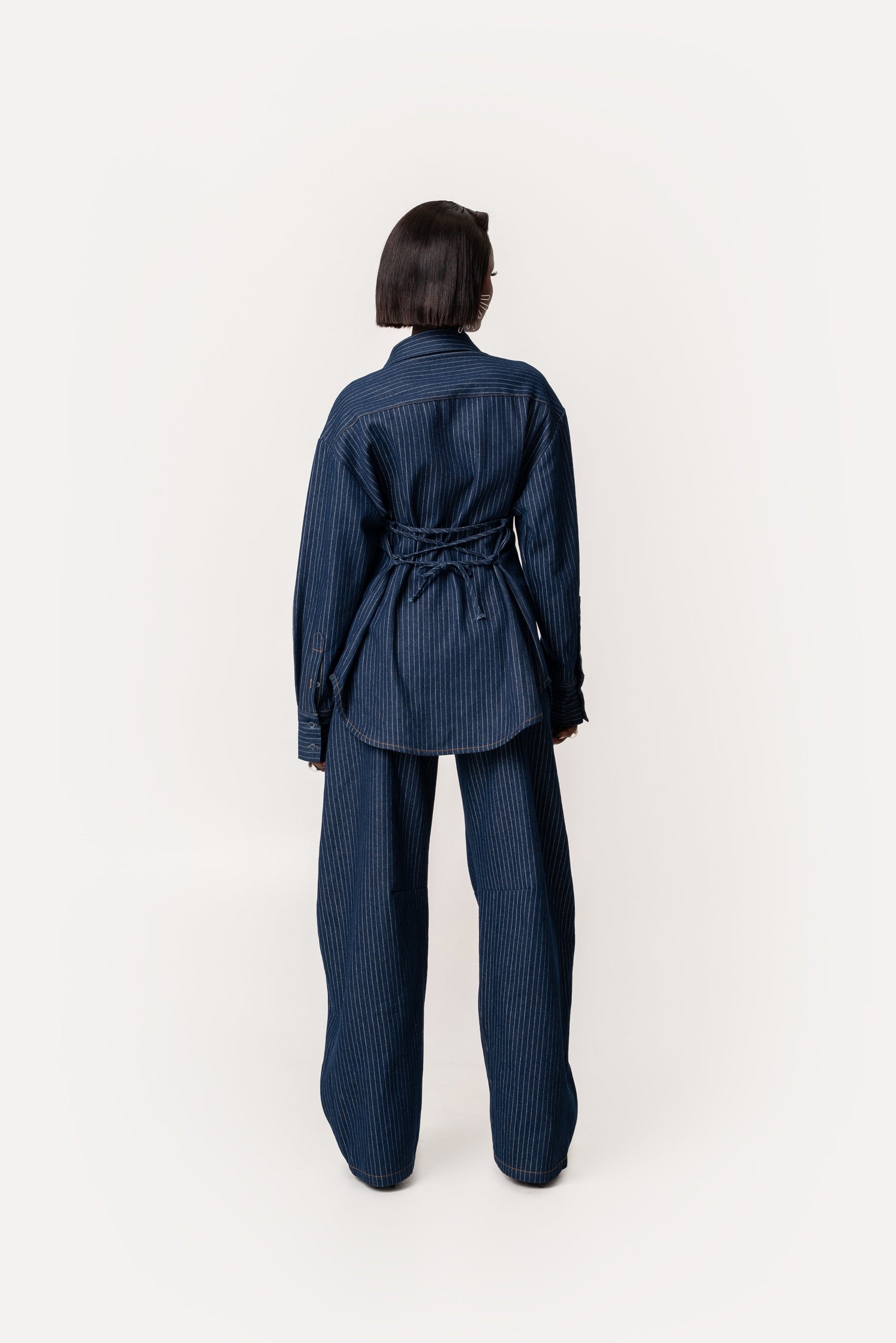 Denim Pinstripe RUE Button Up Shirt