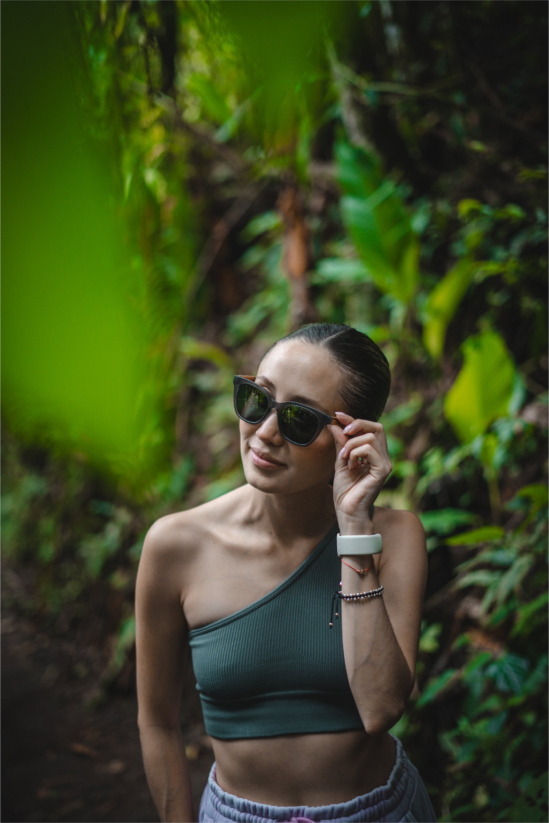 Grey Cat-Eye Wooden Sunglasses - INTI