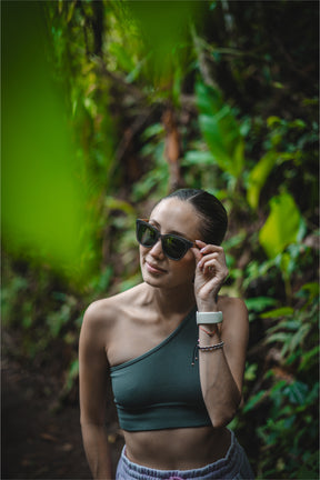 Grey Cat-Eye Wooden Sunglasses - INTI