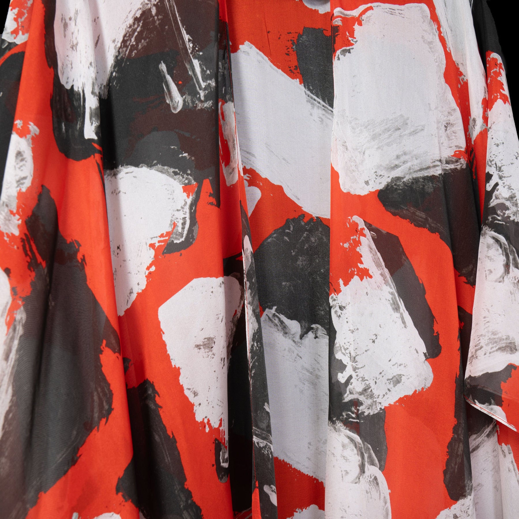 Red White Black Blocks Kimono Duster