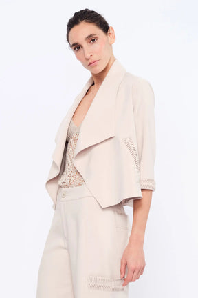 Daysi Draped Lapel Jacket | Ecru