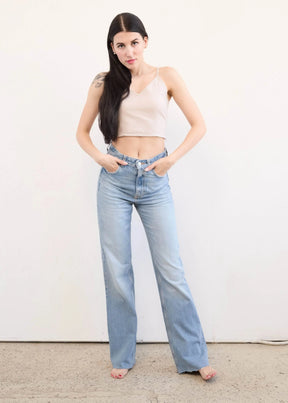 V-neck Crop Trop In Linen