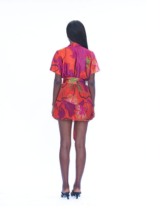 DONNA PLEATED SKIRT - ORANGE CALA