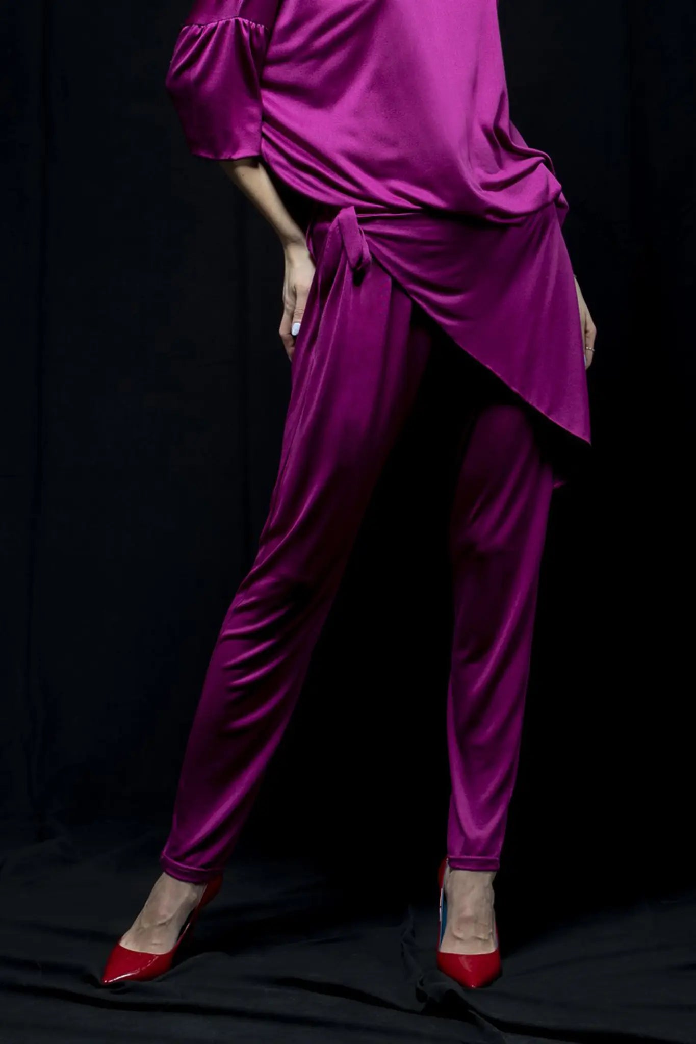 Silk Jersey Wrap Pant