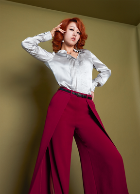 Dina Wide-Leg Crepe Pant