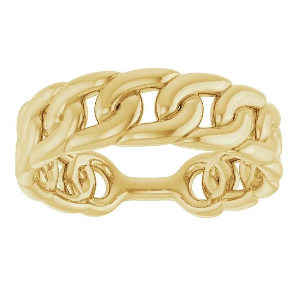 Stackable Chain Link Ring in 14K Gold