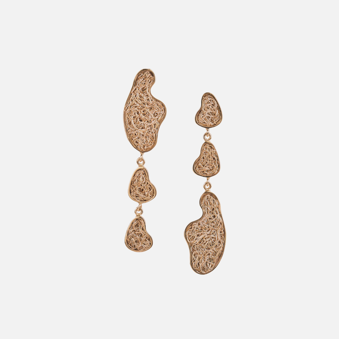 Luxurious Asymmetrical Gold Statement Earrings
