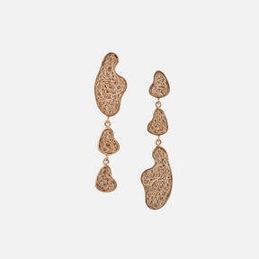 Luxurious Asymmetrical Gold Statement Earrings