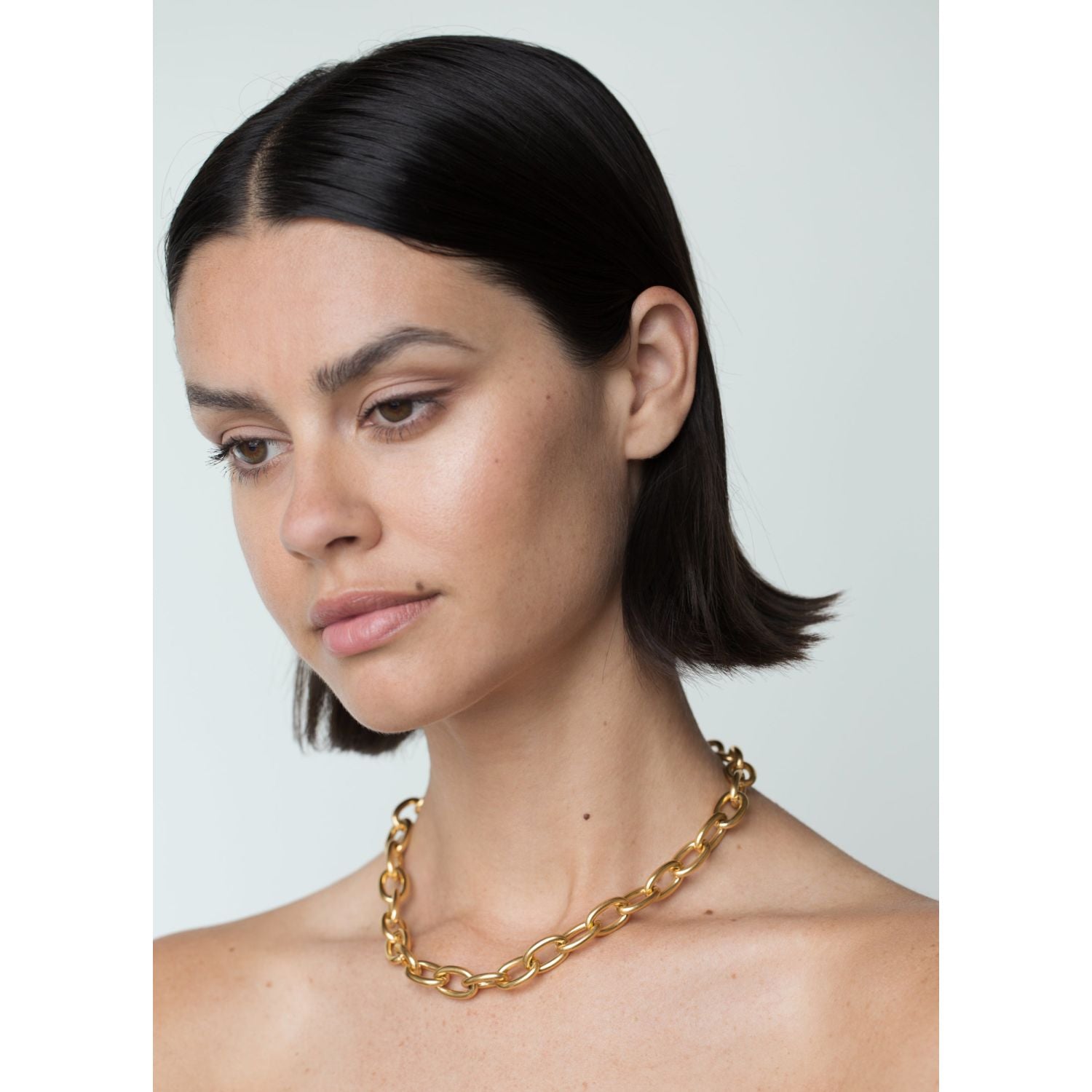 Chunky Round Chain Gold Necklace