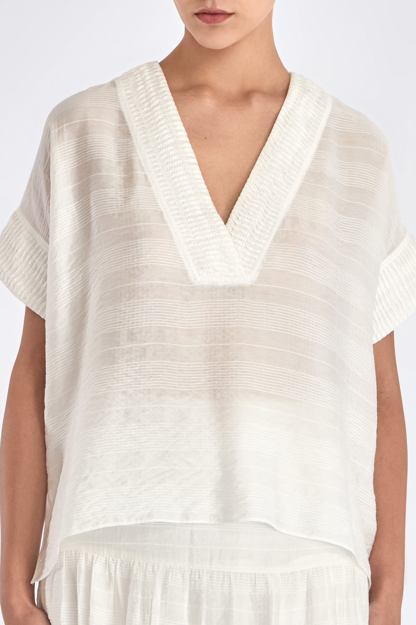 Ivy V-Neck Blouse | Off White