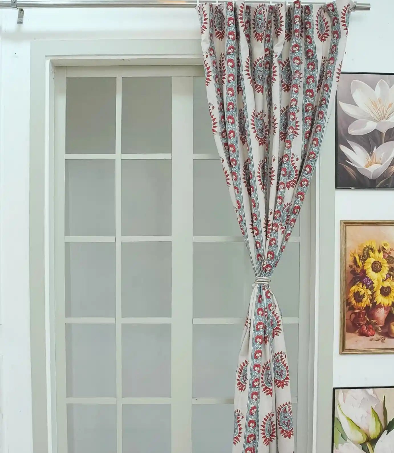 Lakshita Hand Block Print Linen Curtain