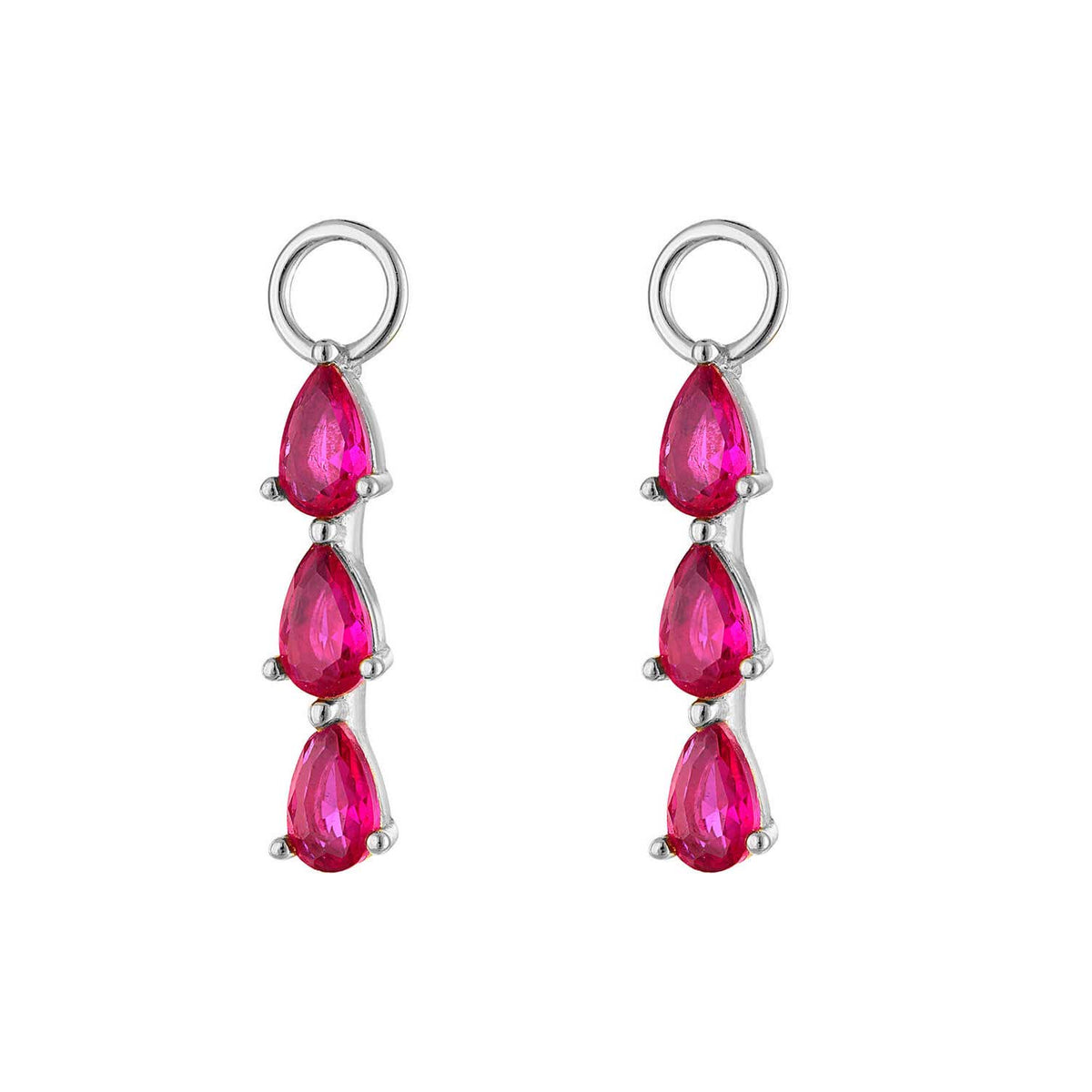 Triple Pavé Silver Earring Charm