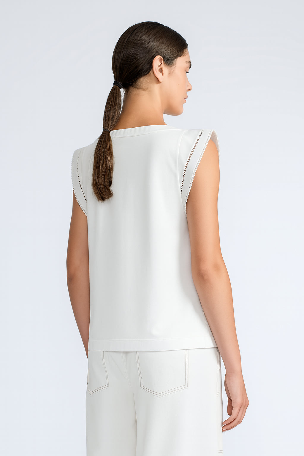 Regina Pima Cotton Knit Top | White