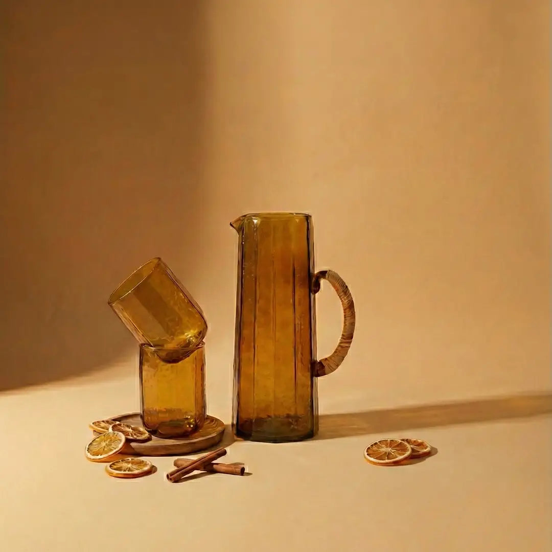 Hammered water pitcher, Brown- 6.25 x 9.5 Inches