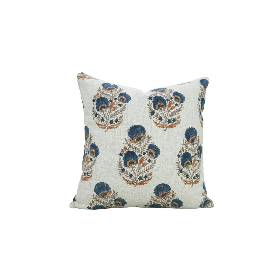 Beautiful Hand Block Print Viscose Linen Pillow Cover - Mohini