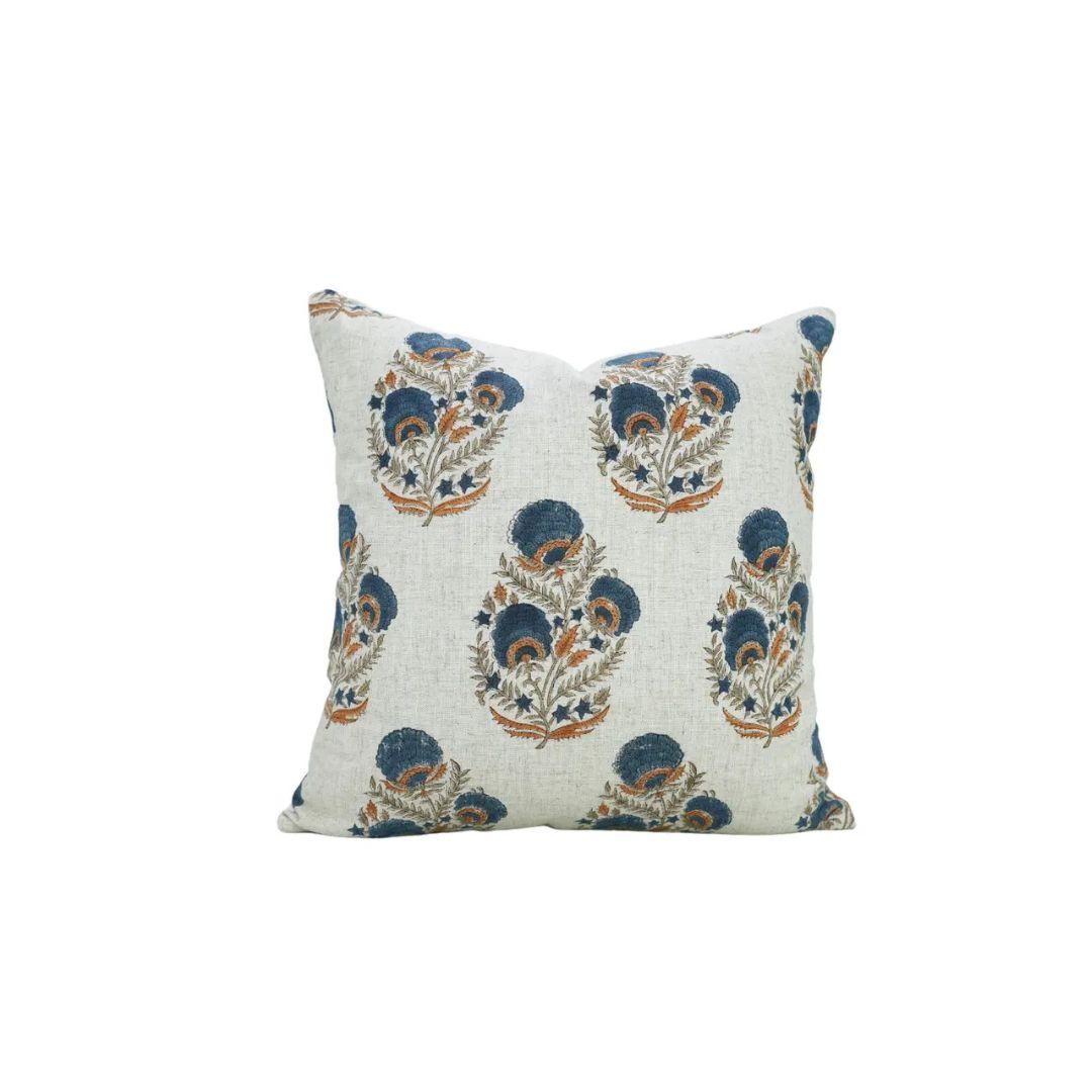 Beautiful Hand Block Print Viscose Linen Pillow Cover - Mohini