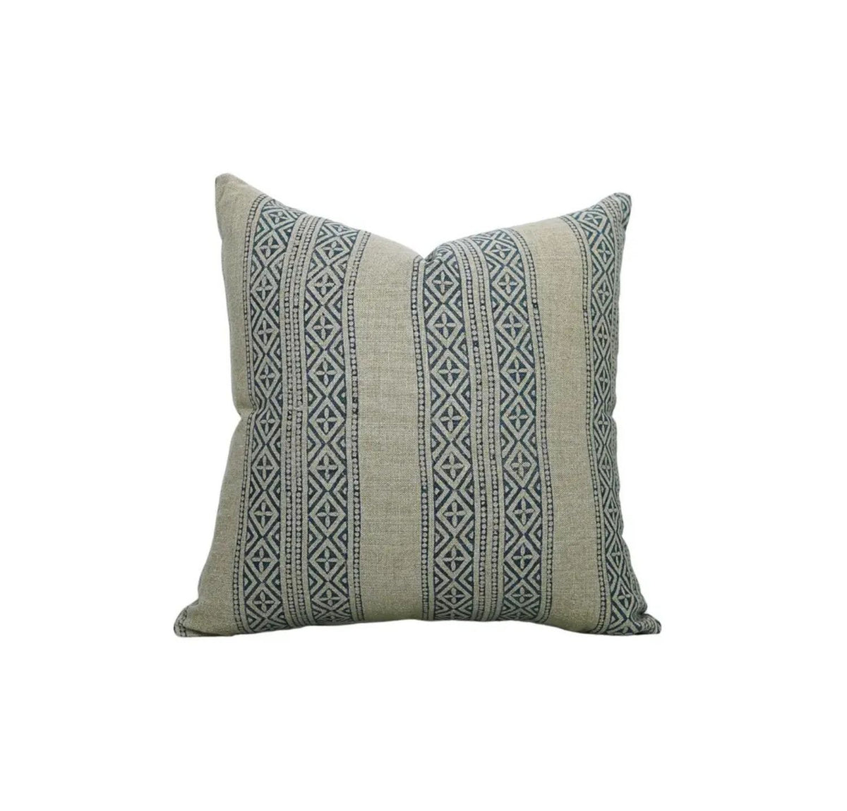 Stylish Floral Block Print Boho Thick Linen Pillow Cover- Kaju Katali