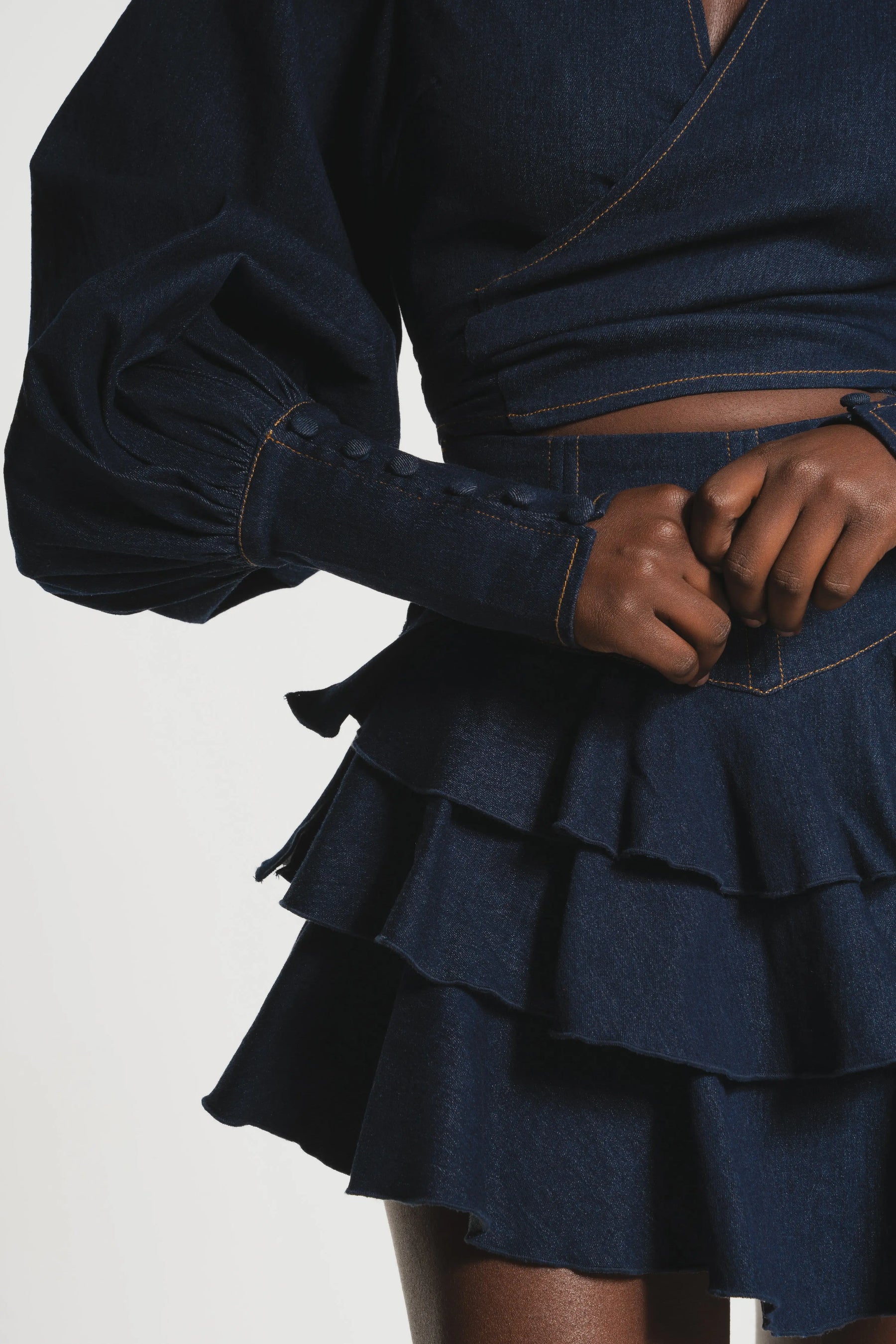 Denim Dana Wrap top