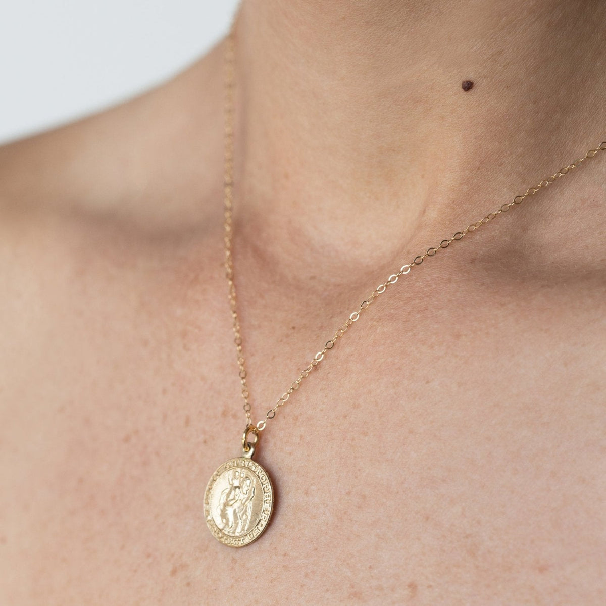 St Christopher 18k Gold Charm Necklace