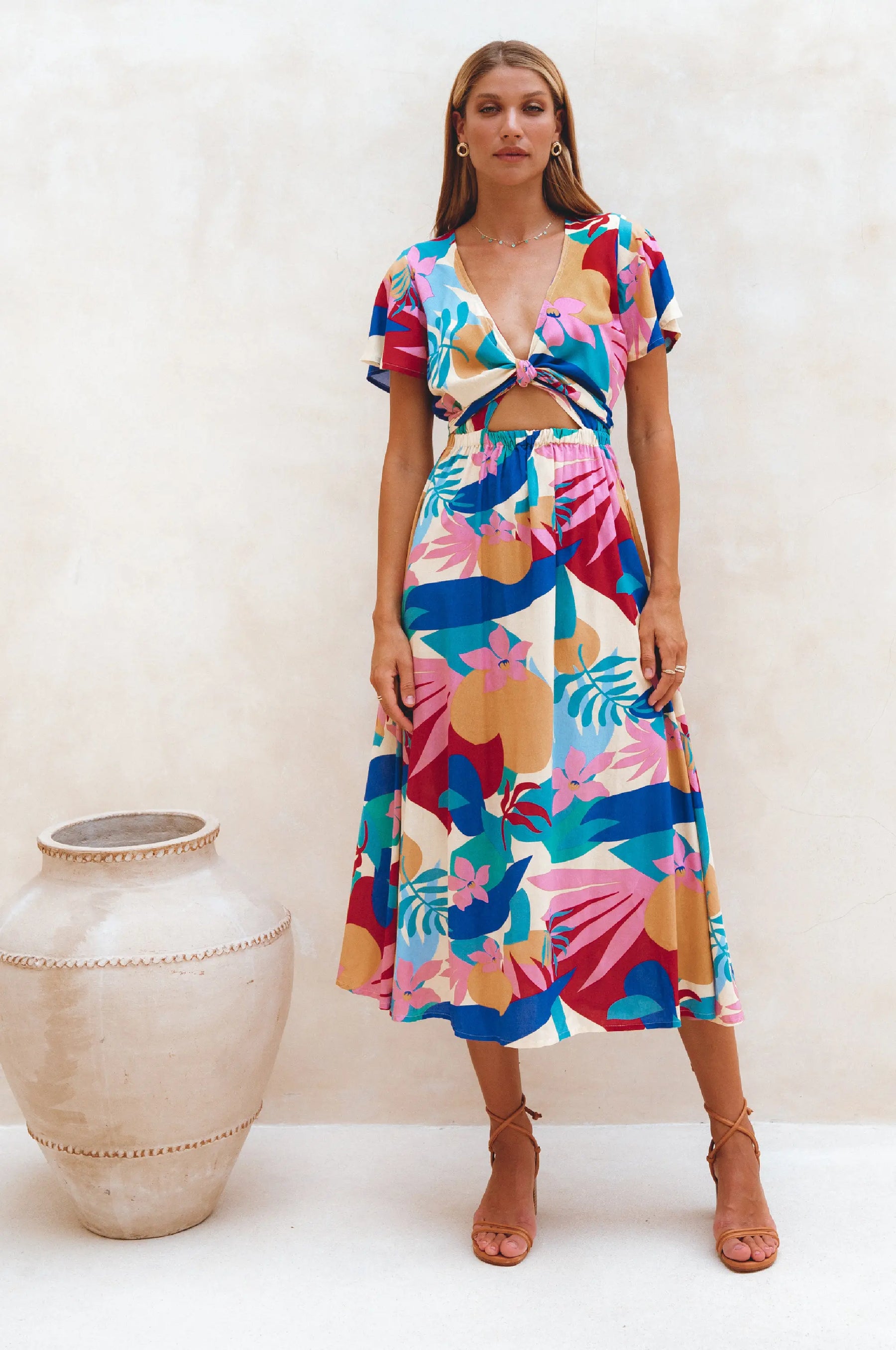 Samara Convertible Midi Dress - Havana