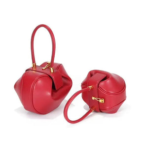 Luxury Genuine Leather Mini Round Handbag