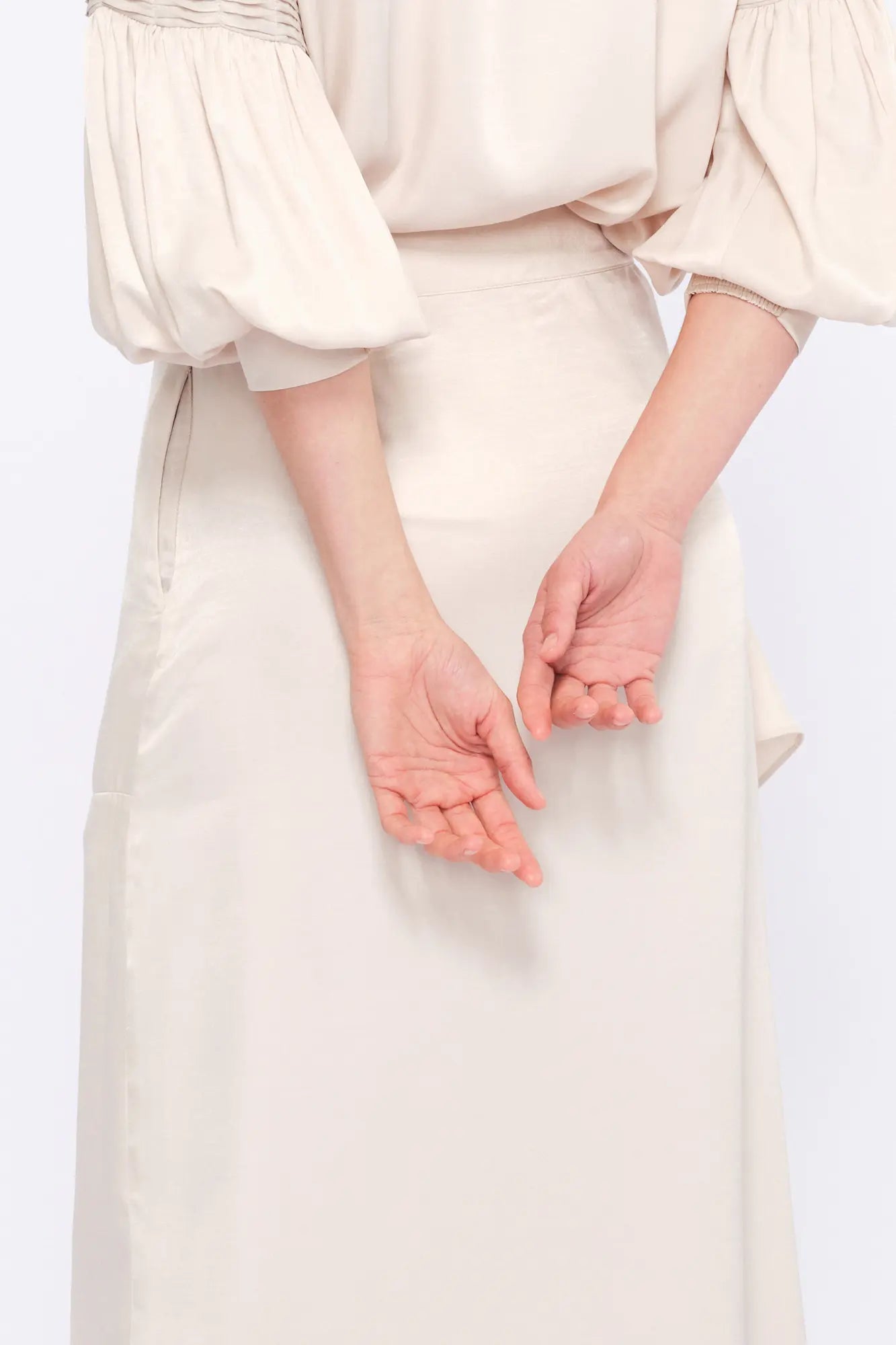 Olenka Asymmetric Ruched Skirt | Pristine