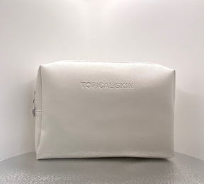 Vegan Saffiano Leather Classic Cosmetic Bag with zipper