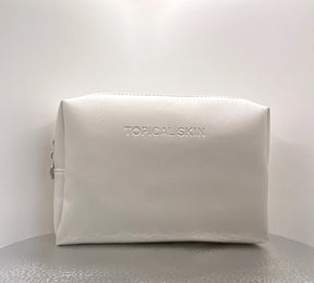 Vegan Saffiano Leather Classic Cosmetic Bag with zipper