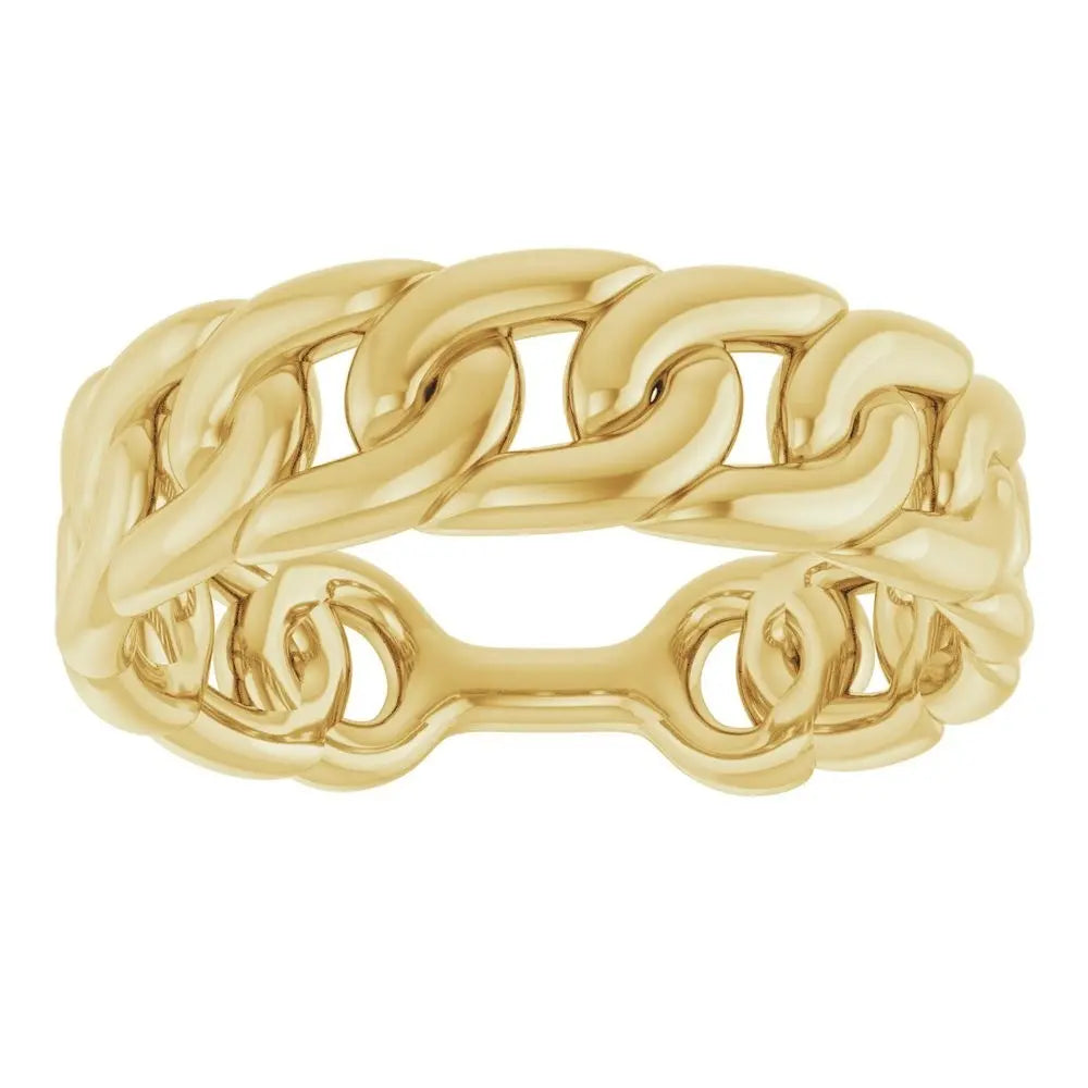 Stackable Chain Link Ring in 14K Gold