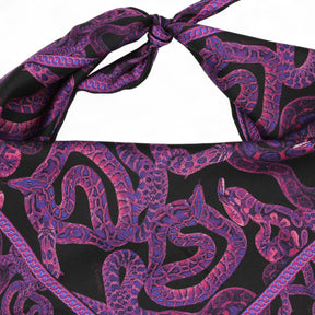 Silk Serpent Noir Scarf - Small