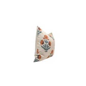 Classic Block Printed Thick Linen Cushion Cover - Badshah