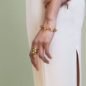 Gold Dome Ring Chunky Statement Ring 18K