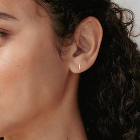 Cross Mini Stud Earring