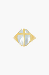 Mother Of Pearl Cross Ring