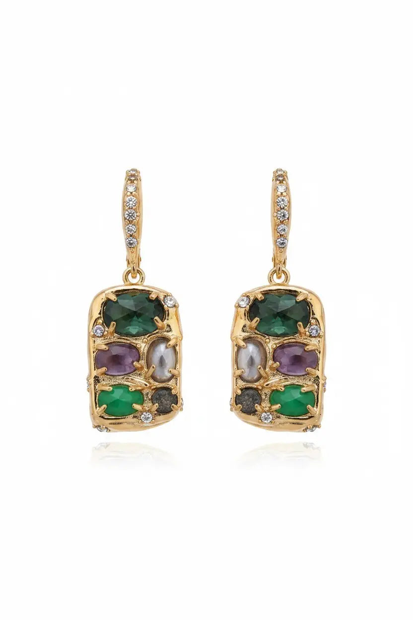 Mosaic Agate Earrings