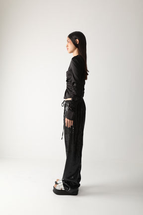 BLACK SEQUINS PANTS