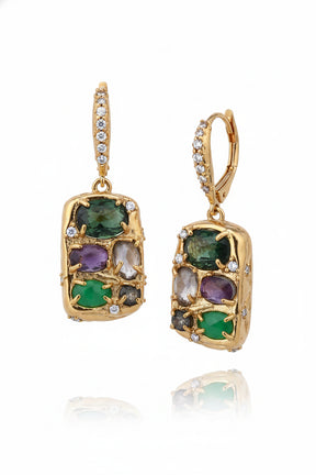 DEJI ENIOLA Mosaic Agate Earrings
