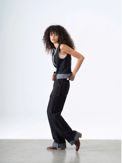 Cuffed Denim Pants