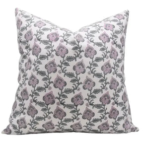 Traditional Hand Block Printed Thick Cotton White Pillow Cover -  Madhubala
