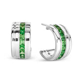 Digi Earrings In Sterling Silver With Emeralds
