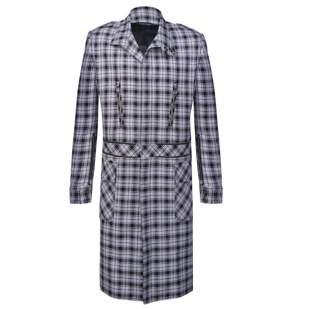 Black and white checkered coat